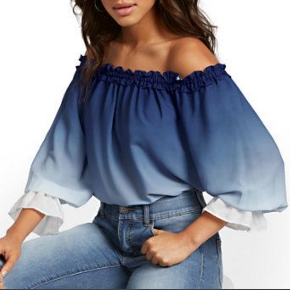 SOLD OUT - Ombre Off the Shoulder Top - New York and Company
